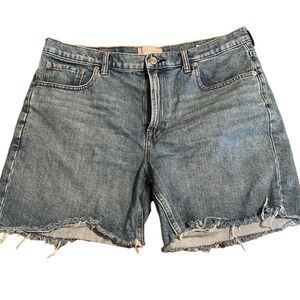 Everlane Women's Relaxed Denim Shorts Blue Size  33 Frayed  Hem